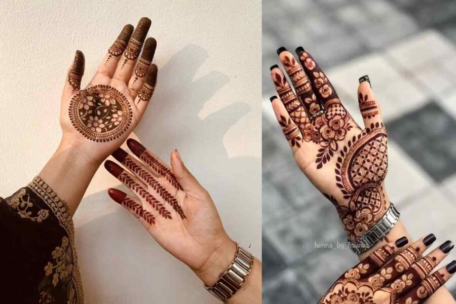 Short Mehndi Design For Front Hand