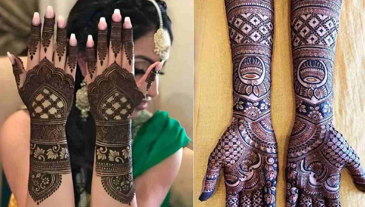 Stylish Full Hand Bridal Mehndi Design